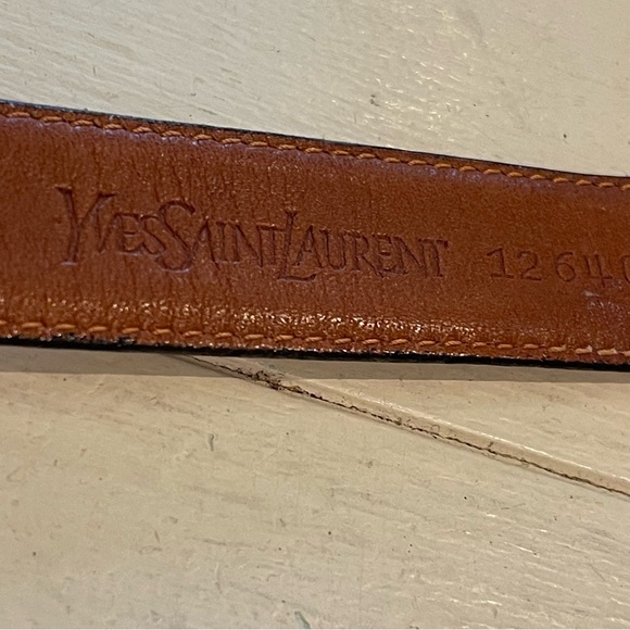 YSL Saddle Leather Belt 36/90 Vtg